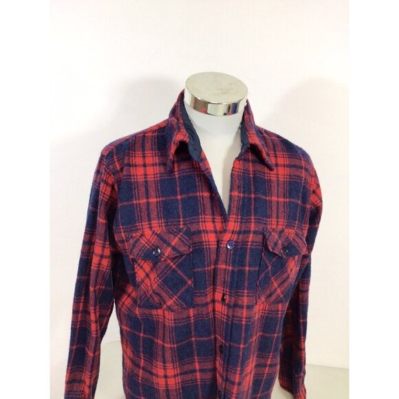 Christopher Rand Wool Plaid Shirt Mens Medium - Picture 2 of 6